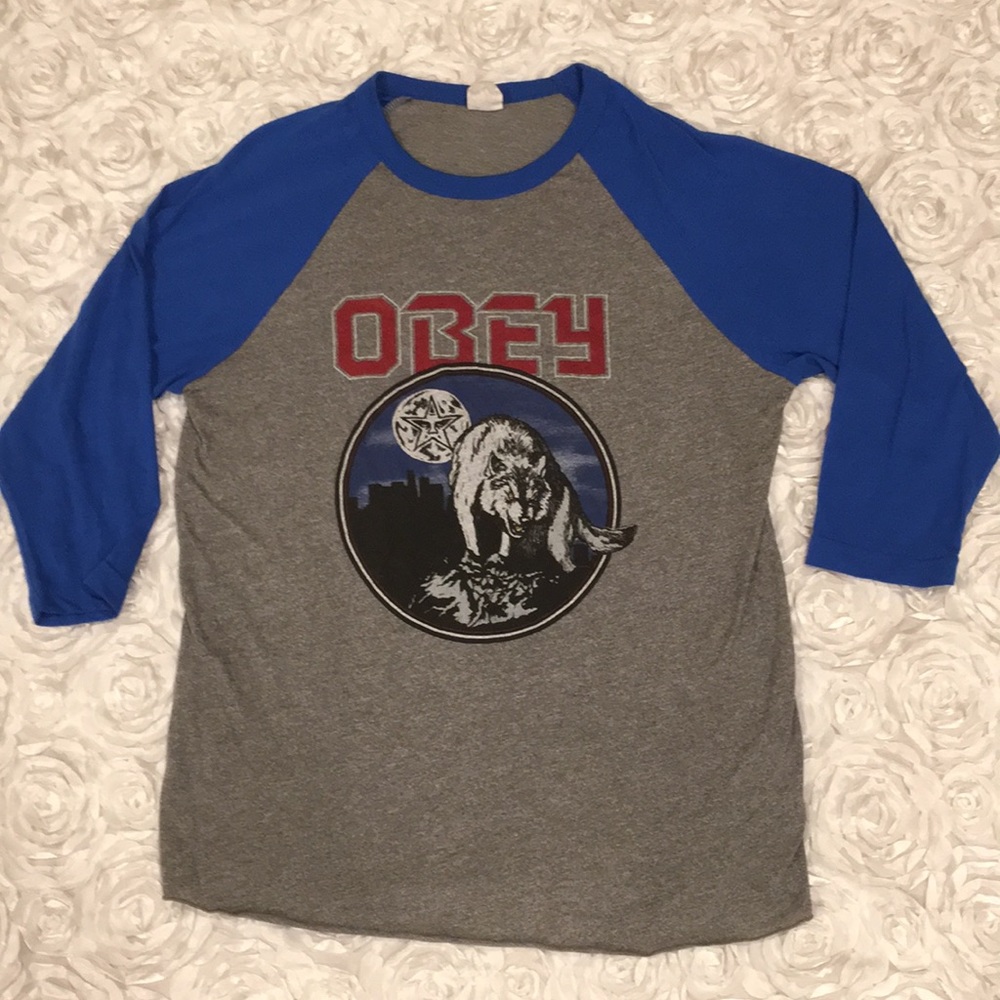 Women’s Obey Baseball Style Wolf Shirt